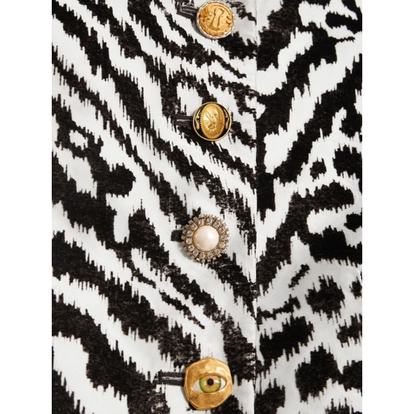 Schiaparelli Animal Print Collarless Short Jacket Jackets in Schiaparelli Authentic Luxury Fashion at Luxury Shoes 