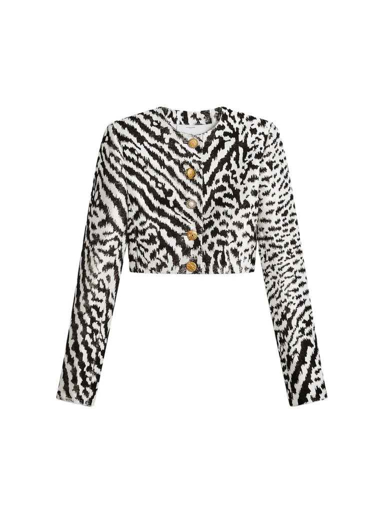 Schiaparelli-Animal-Print-Collarless-Short-Jacket29030_nobg Schiaparelli Animal Print Collarless Short Jacket Jackets in Schiaparelli Authentic Luxury Fashion at Luxury Shoes