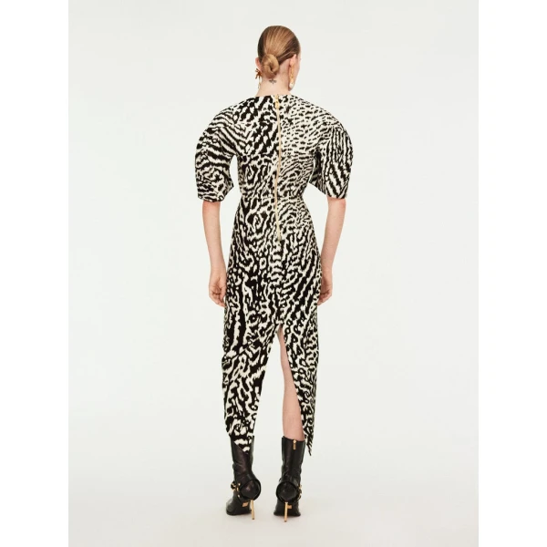 Schiaparelli Animal Print Midi Dress Dresses in Schiaparelli Authentic Luxury Fashion at Luxury Shoes 