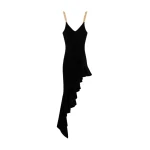 Schiaparelli Asymmetrical Velvet-Effect Knitted Dress Dresses in Schiaparelli Authentic Luxury Fashion at Luxury Shoes 