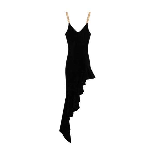 Schiaparelli Asymmetrical Velvet-Effect Knitted Dress Dresses in Schiaparelli Authentic Luxury Fashion at Luxury Shoes 