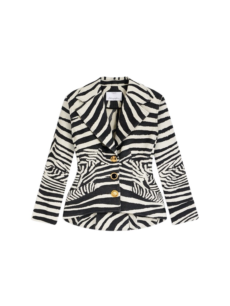 Schiaparelli Basque Zebra Jacket Jackets in Schiaparelli Authentic Luxury Fashion at Luxury Shoes 