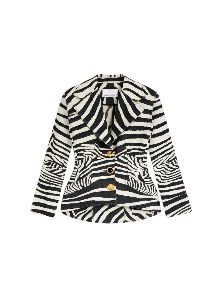 Schiaparelli-Basque-Zebra-Jacket81689_nobg Schiaparelli Basque Zebra Jacket Jackets in Schiaparelli Authentic Luxury Fashion at Luxury Shoes