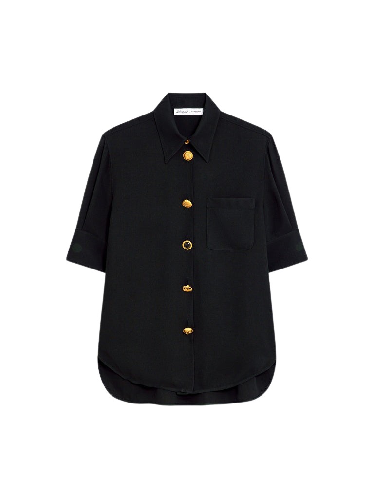 Schiaparelli Bijoux Buttons Short-Sleeved Shirt Tops in Schiaparelli Authentic Luxury Fashion at Luxury Shoes 