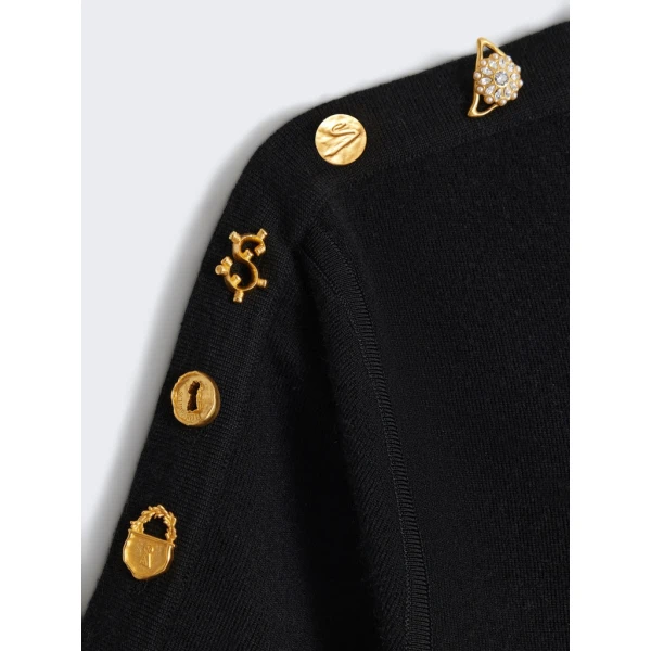 Schiaparelli Bijoux Buttons Sweater Knitwear in Schiaparelli Authentic Luxury Fashion at Luxury Shoes 