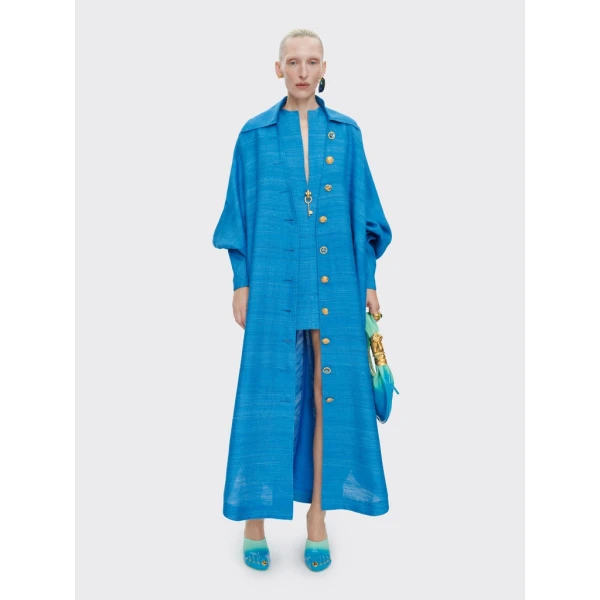 Schiaparelli Blue Tussah Sleeveless Dress Dresses in Schiaparelli Authentic Luxury Fashion at Luxury Shoes 