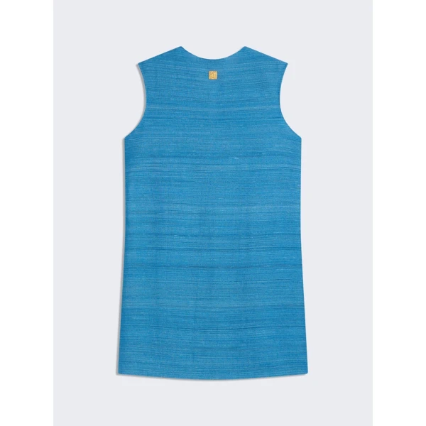 Schiaparelli Blue Tussah Sleeveless Dress Dresses in Schiaparelli Authentic Luxury Fashion at Luxury Shoes 