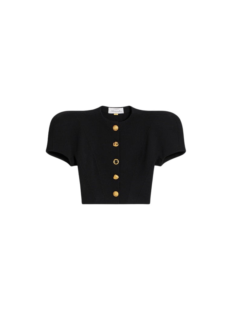 Schiaparelli Broad Shoulder Cardigan Knitwear in Schiaparelli Authentic Luxury Fashion at Luxury Shoes 