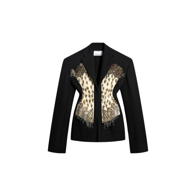 Schiaparelli Broad Shoulders Corset Embroidered Jacket Jackets in Schiaparelli Authentic Luxury Fashion at Luxury Shoes 