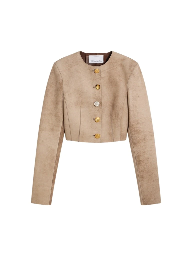 Schiaparelli-Collarless-Short-Jacket-358031_nobg Schiaparelli Collarless Short Jacket Jackets in Schiaparelli Authentic Luxury Fashion at Luxury Shoes