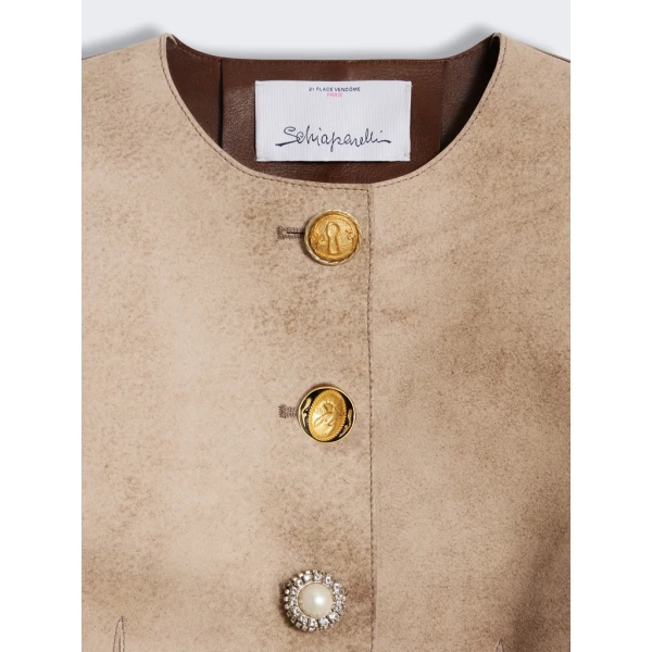 Schiaparelli Collarless Short Jacket Jackets in Schiaparelli Authentic Luxury Fashion at Luxury Shoes 