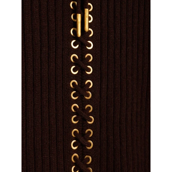 Schiaparelli Corset Lacing Ribbed Jumper Knitwear in Schiaparelli Authentic Luxury Fashion at Luxury Shoes 