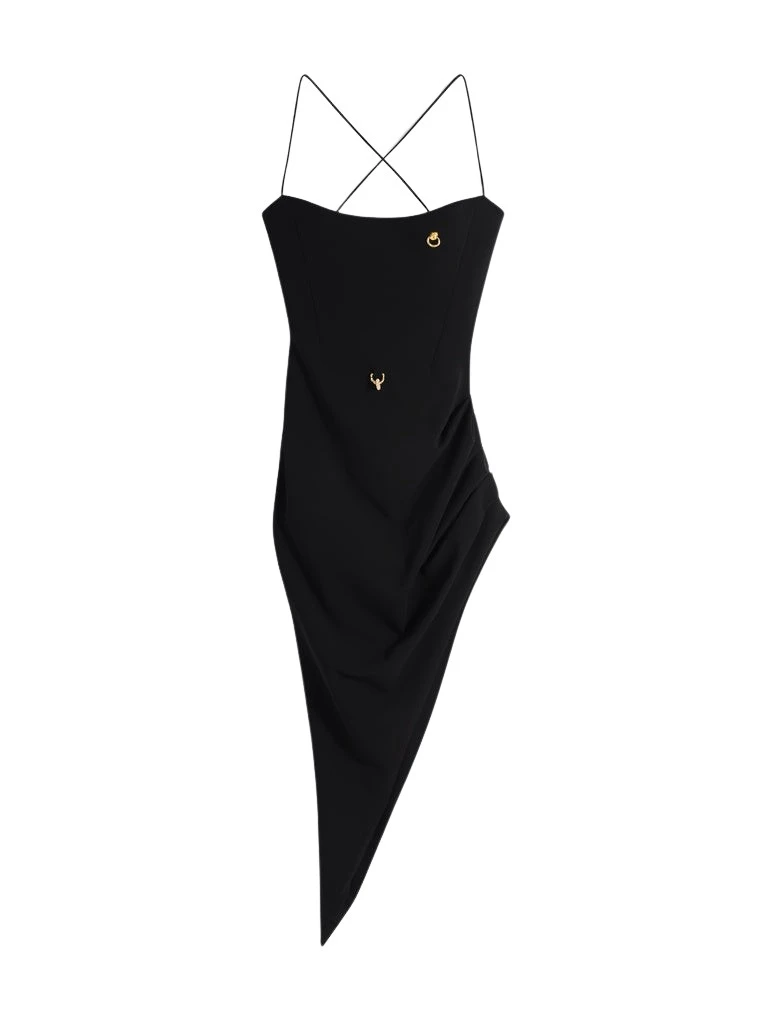 Schiaparelli-Crossed-Thin-Straps-Dress23958_nobg Schiaparelli Crossed Thin Straps Dress Dresses in Schiaparelli Authentic Luxury Fashion at Luxury Shoes