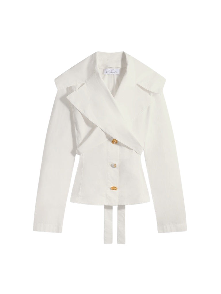 Schiaparelli Crossover Collar Blouse Tops in Schiaparelli Authentic Luxury Fashion at Luxury Shoes 