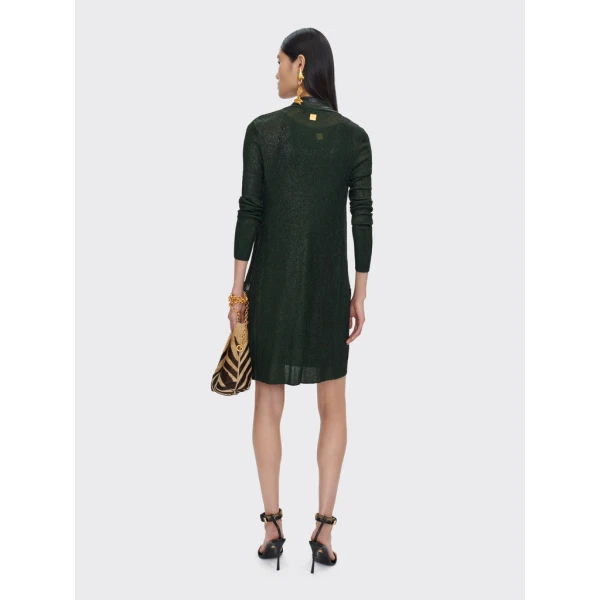 Schiaparelli Dark Green Laminated Shirt Cardigan Knitwear in Schiaparelli Authentic Luxury Fashion at Luxury Shoes 