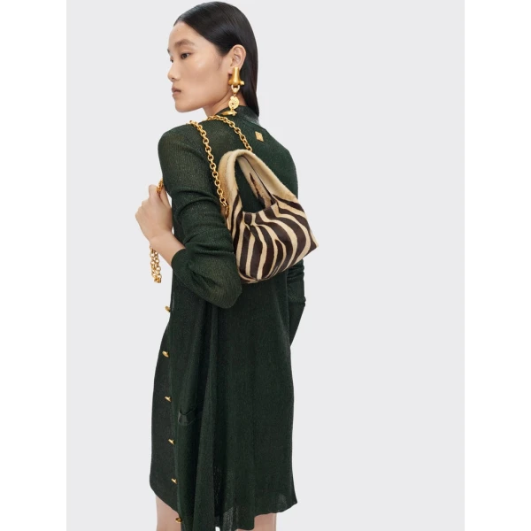 Schiaparelli Dark Green Laminated Shirt Cardigan Knitwear in Schiaparelli Authentic Luxury Fashion at Luxury Shoes 