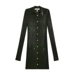 Schiaparelli Dark Green Laminated Shirt Cardigan Knitwear in Schiaparelli Authentic Luxury Fashion at Luxury Shoes 