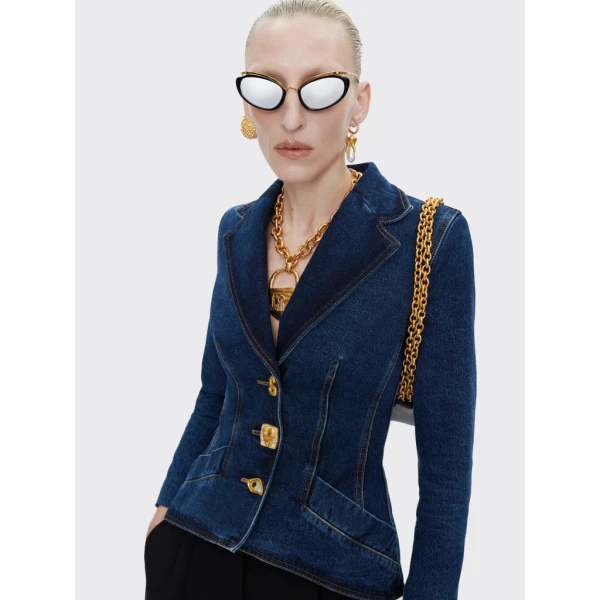 Schiaparelli Denim Basque Jacket Jackets in Schiaparelli Authentic Luxury Fashion at Luxury Shoes 