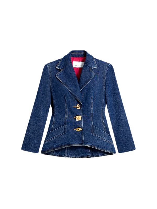 Schiaparelli Denim Basque Jacket Jackets in Schiaparelli Authentic Luxury Fashion at Luxury Shoes 