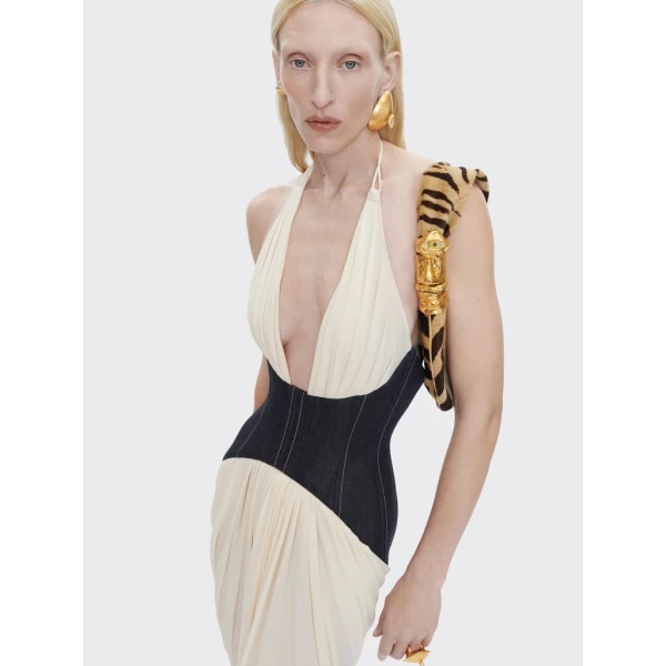 Schiaparelli Denim Bustier Dress Dresses in Schiaparelli Authentic Luxury Fashion at Luxury Shoes 