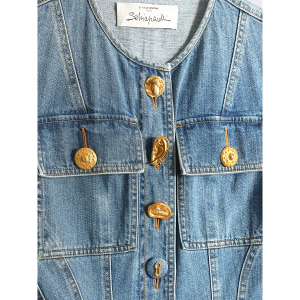 Schiaparelli Denim Corset Dress Dresses in Schiaparelli Authentic Luxury Fashion at Luxury Shoes 