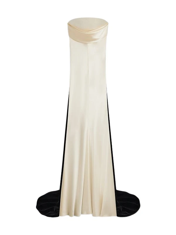 Schiaparelli-Draped-Bustier-Dress52686_nobg Schiaparelli Draped Bustier Dress Dresses in Schiaparelli Authentic Luxury Fashion at Luxury Shoes