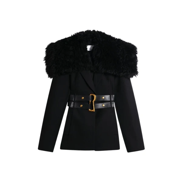 Schiaparelli Dual-Material Tailored Jacket Jackets in Schiaparelli Authentic Luxury Fashion at Luxury Shoes 
