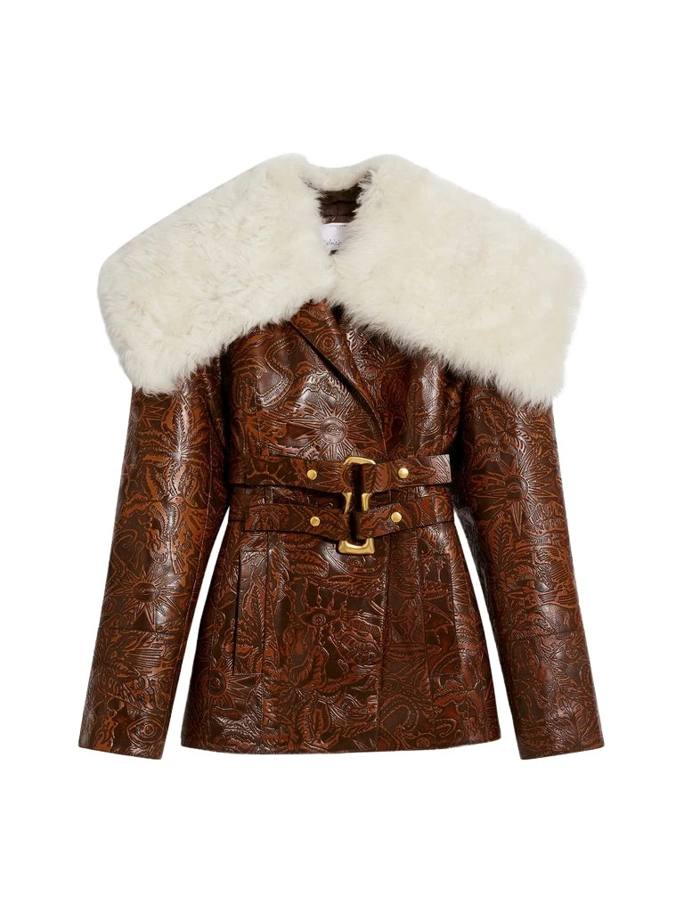 Schiaparelli-Embossed-Leather-Jacket70733_nobg Schiaparelli Embossed Leather Jacket Jackets in Schiaparelli Authentic Luxury Fashion at Luxury Shoes