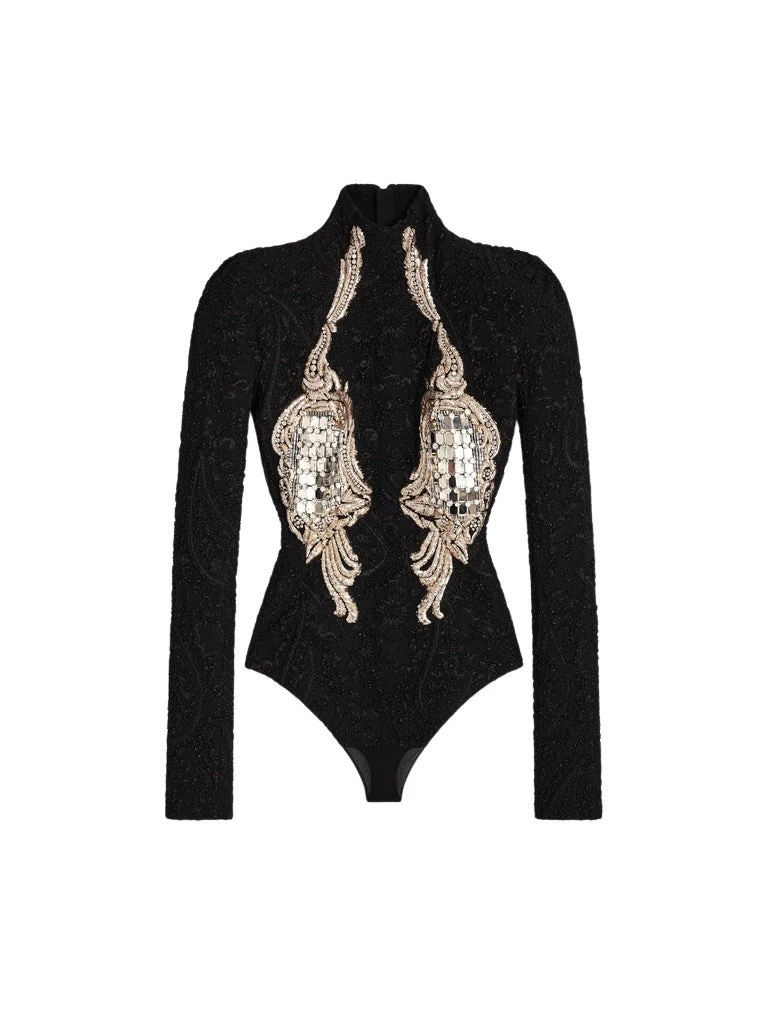 Schiaparelli-Embroidered-Bodysuit87964_nobg Schiaparelli Embroidered Bodysuit Bodysuit in Schiaparelli Authentic Luxury Fashion at Luxury Shoes