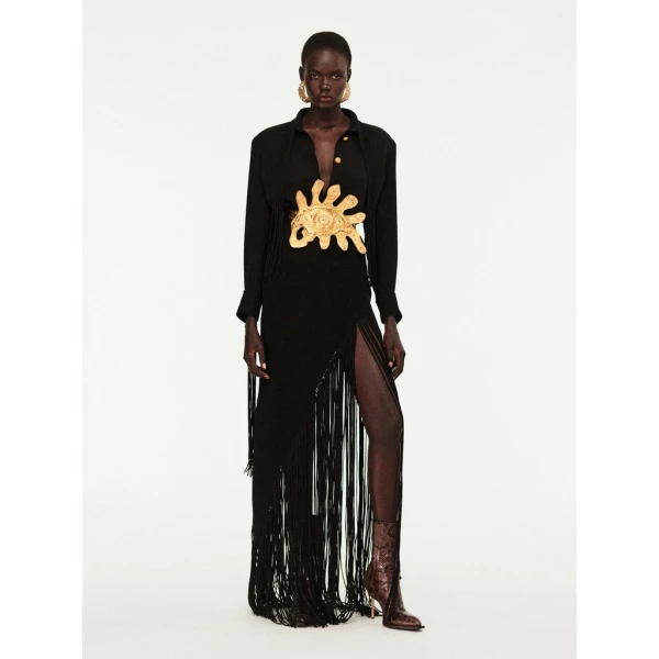 Schiaparelli Fringed Pencil Skirt Skirts in Schiaparelli Authentic Luxury Fashion at Luxury Shoes 