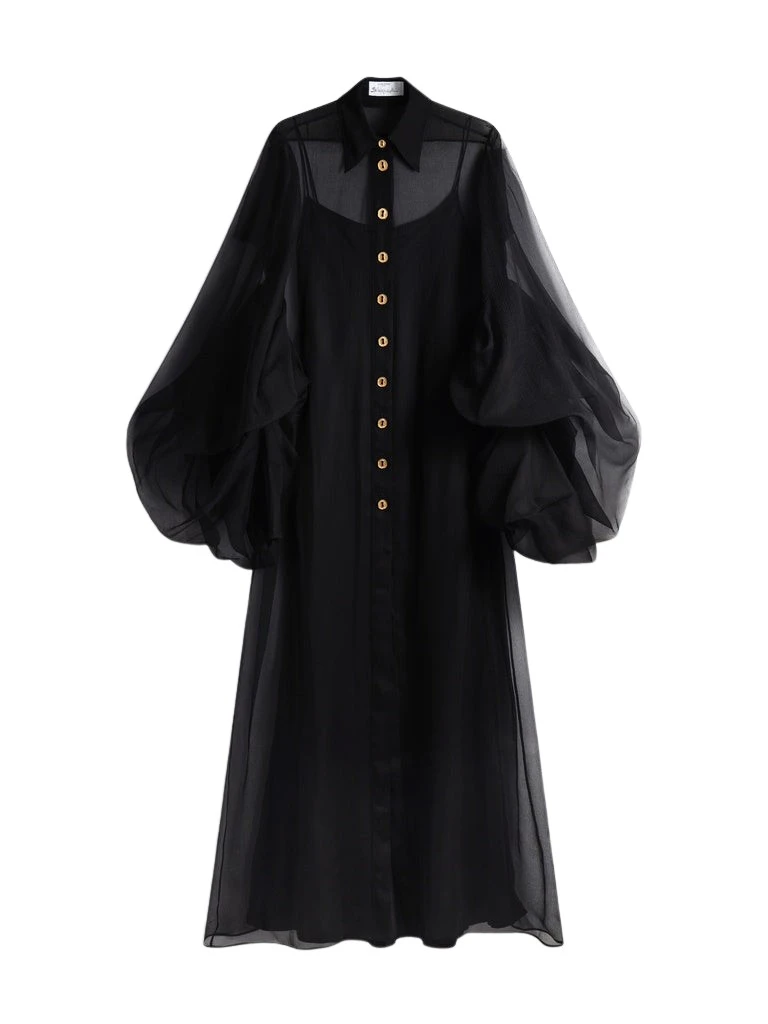 Schiaparelli-Honeycomb-Shirt-Dress91589_nobg Schiaparelli Honeycomb Shirt Dress Dresses in Schiaparelli Authentic Luxury Fashion at Luxury Shoes