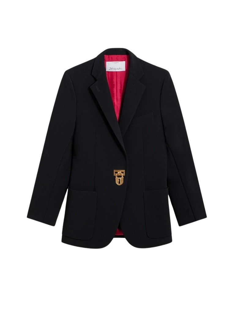 Schiaparelli-Iconic-Padlock-Jacket-384863_nobg Schiaparelli Iconic Padlock Jacket Jackets in Schiaparelli Authentic Luxury Fashion at Luxury Shoes