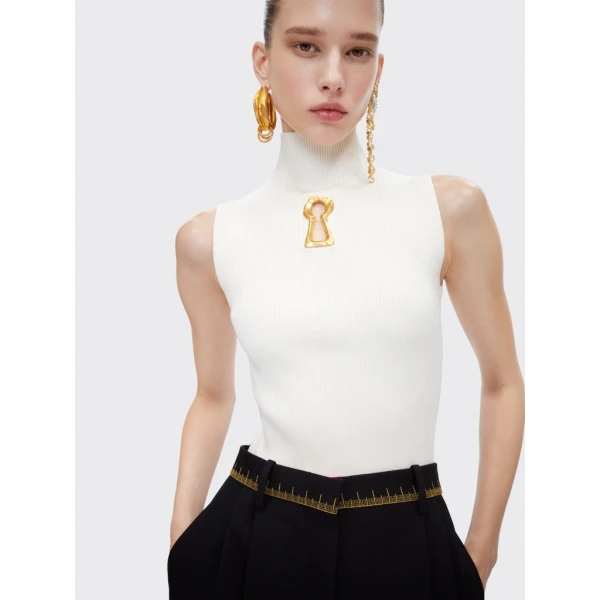 Schiaparelli Keyhole Sleeveless Jumper Knitwear in Schiaparelli Authentic Luxury Fashion at Luxury Shoes 