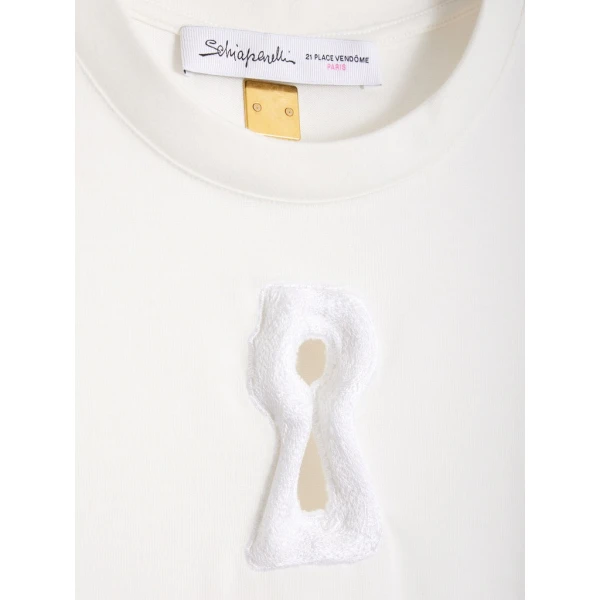 Schiaparelli Keyhole T-Shirt - Black Tops in Schiaparelli Authentic Luxury Fashion at Luxury Shoes 