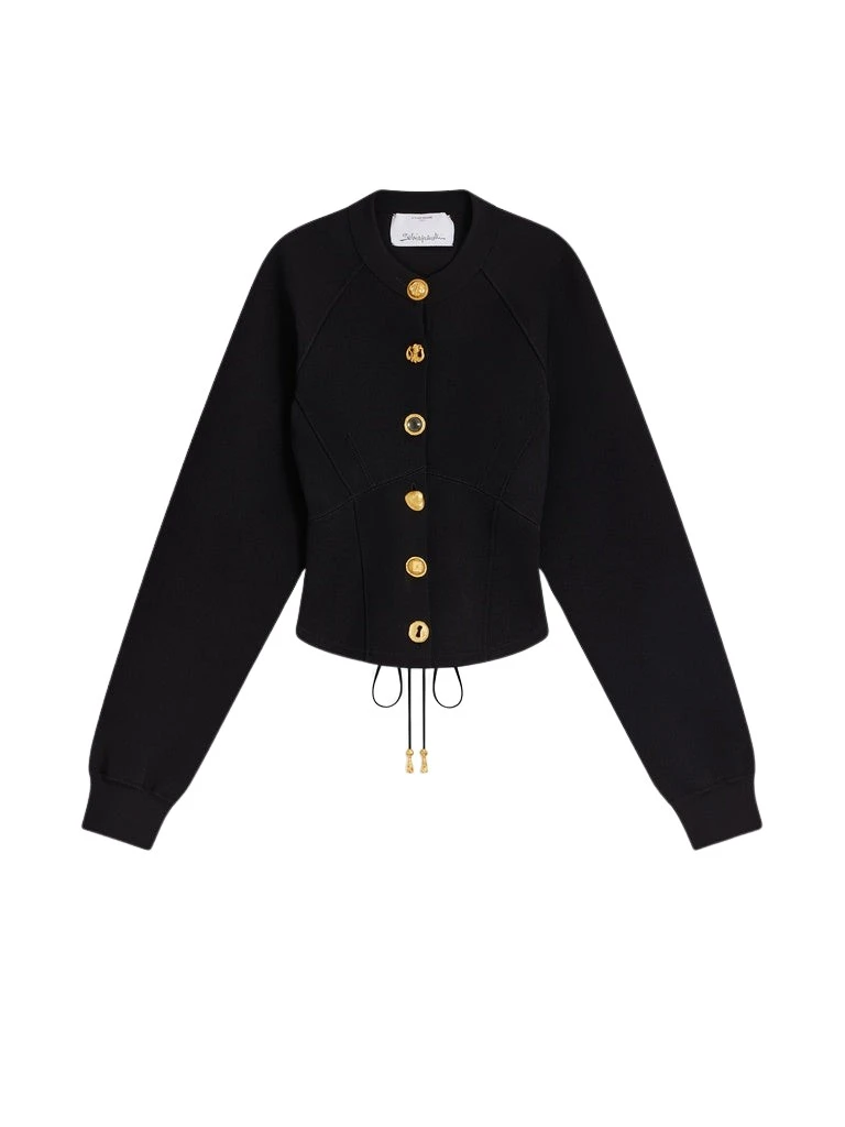 Schiaparelli-Laced-Up-Cardigan-365987_nobg Schiaparelli Laced-Up Cardigan Knitwear in Schiaparelli Authentic Luxury Fashion at Luxury Shoes