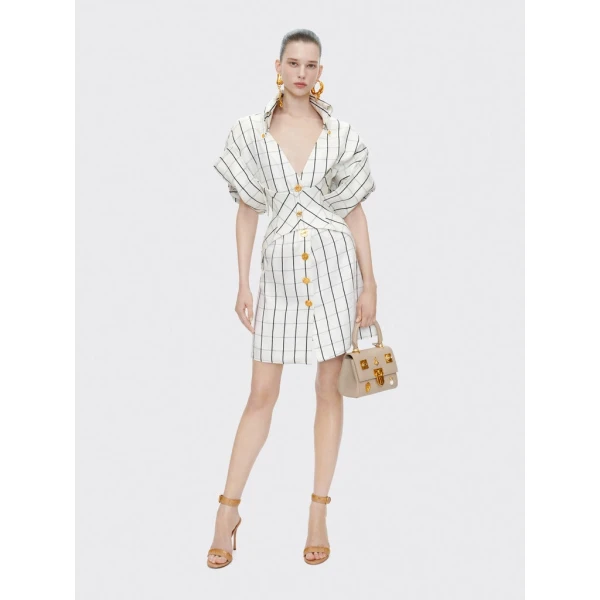 Schiaparelli Laced-Up Shirt Dress Dresses in Schiaparelli Authentic Luxury Fashion at Luxury Shoes 