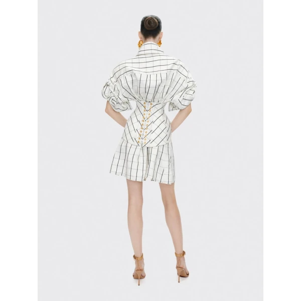 Schiaparelli Laced-Up Shirt Dress Dresses in Schiaparelli Authentic Luxury Fashion at Luxury Shoes 