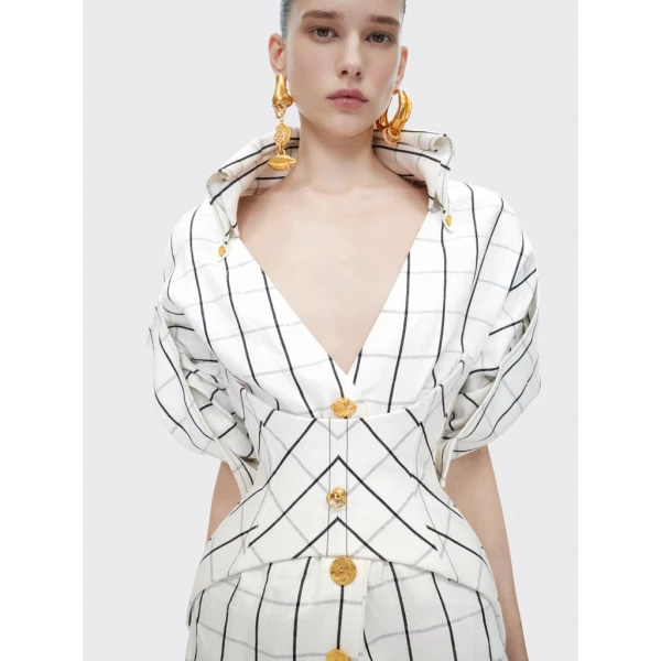 Schiaparelli Laced-Up Shirt Dress Dresses in Schiaparelli Authentic Luxury Fashion at Luxury Shoes 