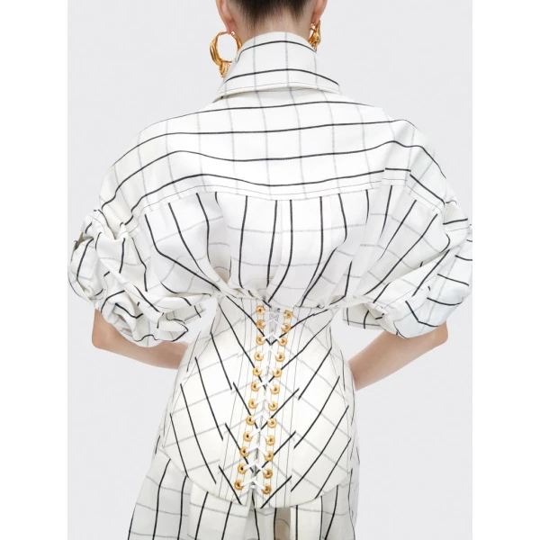 Schiaparelli Laced-Up Shirt Dress Dresses in Schiaparelli Authentic Luxury Fashion at Luxury Shoes 