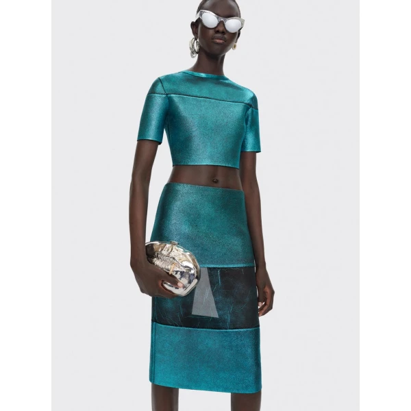 Schiaparelli Laminated Skirt Skirts in Schiaparelli Authentic Luxury Fashion at Luxury Shoes 