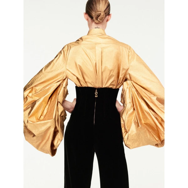 Schiaparelli Officer Collar Shirt Tops in Schiaparelli Authentic Luxury Fashion at Luxury Shoes 