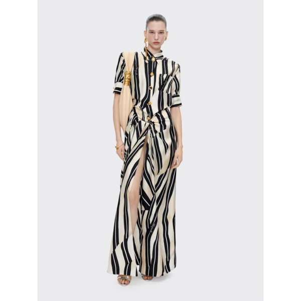 Schiaparelli Paintbrush Pareo Shirt Dress Dresses in Schiaparelli Authentic Luxury Fashion at Luxury Shoes 
