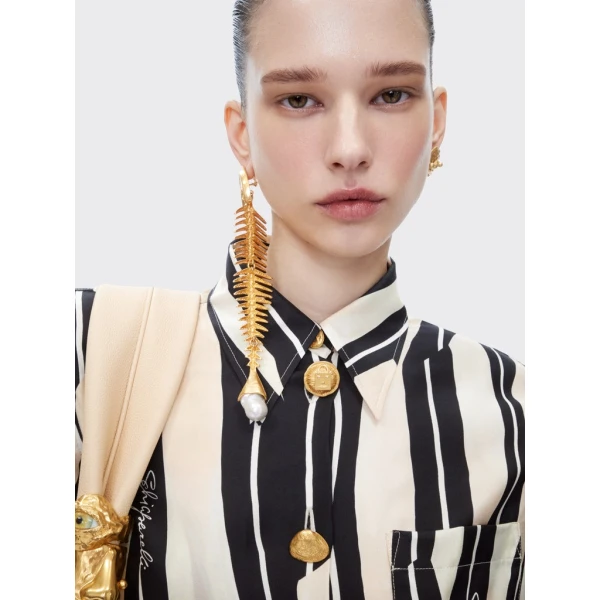 Schiaparelli Paintbrush Pareo Shirt Dress Dresses in Schiaparelli Authentic Luxury Fashion at Luxury Shoes 
