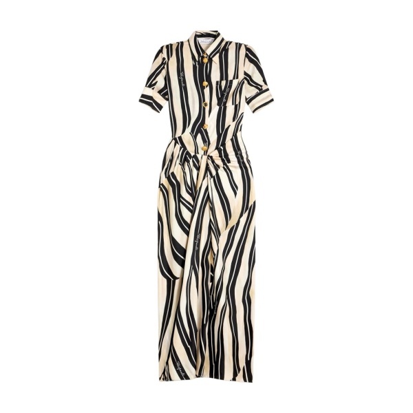 Schiaparelli Paintbrush Pareo Shirt Dress Dresses in Schiaparelli Authentic Luxury Fashion at Luxury Shoes 