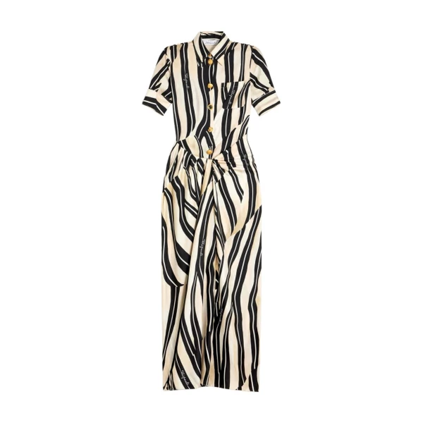 Schiaparelli Paintbrush Pareo Shirt Dress Dresses in Schiaparelli Authentic Luxury Fashion at Luxury Shoes 