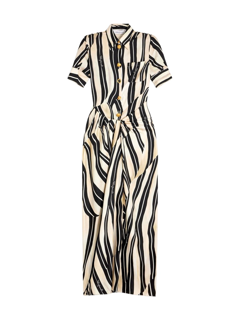 Schiaparelli Paintbrush Pareo Shirt Dress Dresses in Schiaparelli Authentic Luxury Fashion at Luxury Shoes 