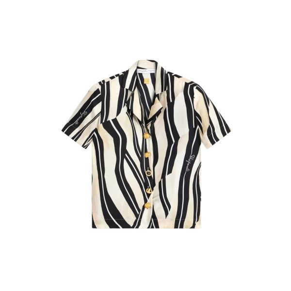Schiaparelli Paintbrush Short-Sleeved Shirt Tops in Schiaparelli Authentic Luxury Fashion at Luxury Shoes 