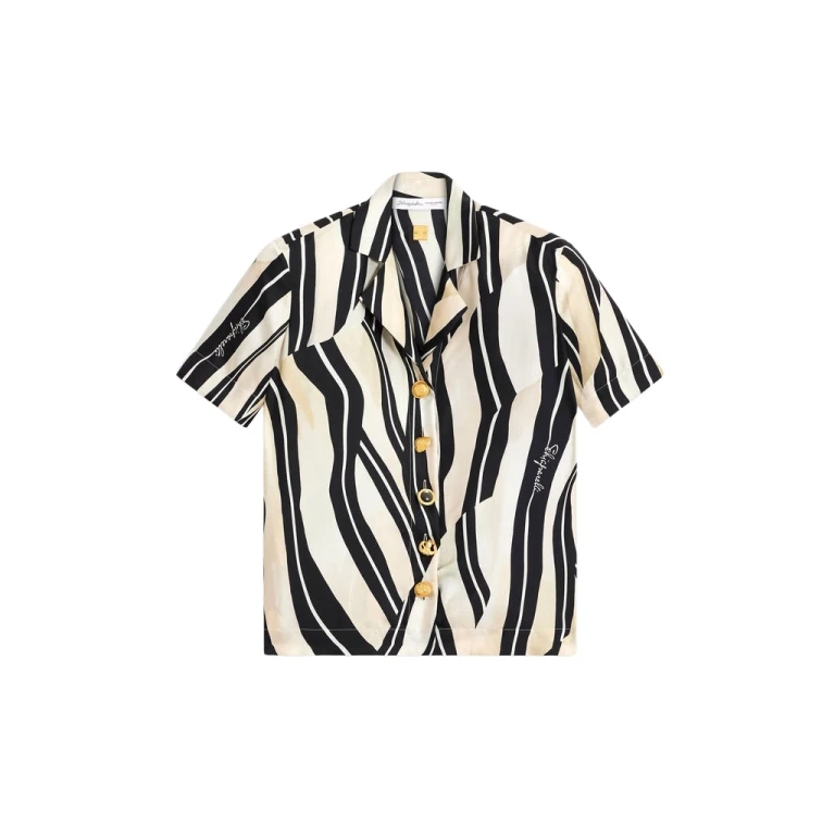 Schiaparelli Paintbrush Short-Sleeved Shirt Tops in Schiaparelli Authentic Luxury Fashion at Luxury Shoes 