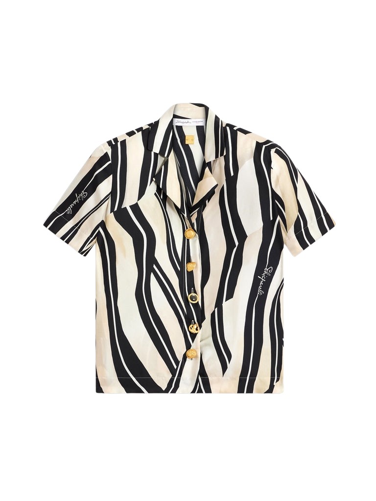 Schiaparelli Paintbrush Short-Sleeved Shirt Tops in Schiaparelli Authentic Luxury Fashion at Luxury Shoes 