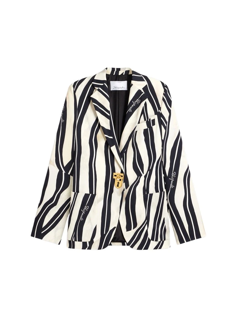 Schiaparelli-Paintrbush-Padlock-Blazer-Jacket72981_nobg Schiaparelli Paintrbush Padlock Blazer Jacket Jackets in Schiaparelli Authentic Luxury Fashion at Luxury Shoes